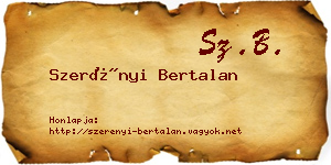 Szerényi Bertalan névjegykártya